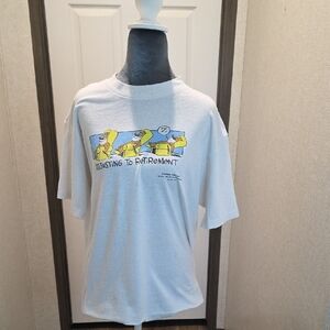 Vintage 90s "Adjusting To Retirement" T-Shirt, Single Stitch, Shoebox Greetings